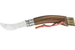 Couteau à champignon Opinel N°08 noyer noir + brosse intégrée + plumier