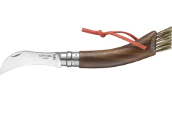 Couteau à champignon Opinel N°08 noyer noir + brosse intégrée + plumier
