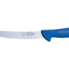 Couteau à découper Dick Ergogrip à lame alvéolée 21 cm manche bleu