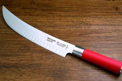 Couteau à découper Hektor DICK Red Spirit acier inox lame alvéolée 25cm manche rouge