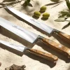 Couteau à découper Yatagan Sabatier Provençao 100% forgé 20cm manche en olivier