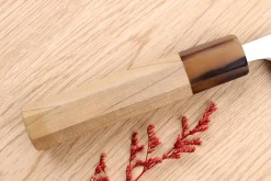 Couteau deba 15cm japonais artisanal Nakamura Kaishin Saku WS2 en magnolia