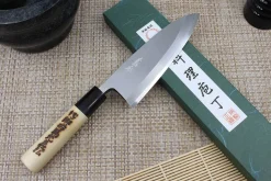 Couteau deba japonais artisanal Yoshihiro Jyosaku White 2 steel 15cm