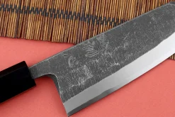 Couteau deba kiritsuke 15cm japonais artisanal Hatsukokoro Shirasagi manche en teck