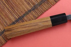 Couteau deba kiritsuke 15cm japonais artisanal Hatsukokoro Shirasagi manche en teck