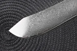 Couteau de boucher Wusaki Sakin Damas 10Cr 22cm manche en fibre de carbone et feuille d'or