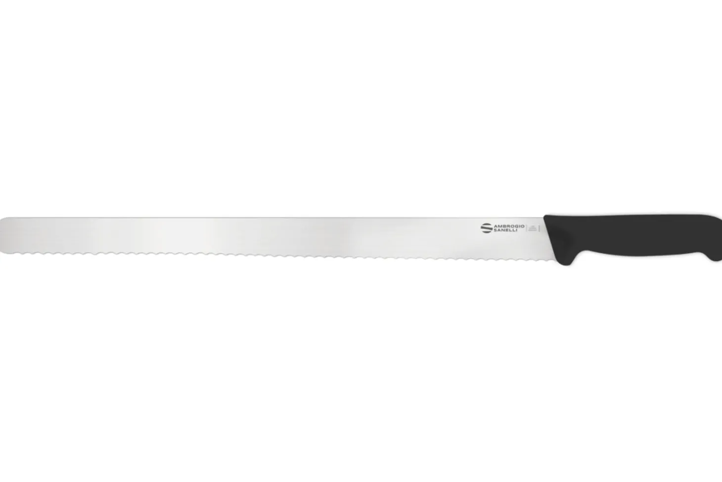 Couteau de boulanger professionnel Ambrogio Sanelli Supra noir lame dentée