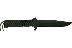 Couteau de chasse Wildsteer TX Wild TXW3112 lame noire 16cm manche paracorde Kaki + étui en nylon