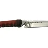 Couteau de chasse Wildsteer WILD0102P forgé lame tanto 11,5cm manche cuir marron + étui en cuir assorti et pierre à feu