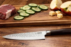 Couteau de chef 20cm Fukito Ébène Damas martelé
