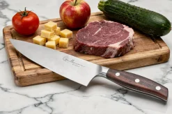 Couteau de chef 20cm Guillaume Leonard Cuistot en acier inoxydable et bois de santal rouge
