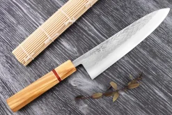 Couteau de chef 21cm japonais artisanal Yuzo SLD olivier et sequoia