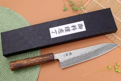Couteau de chef 18cm japonais artisanal Yuzo Enju Damas 440C