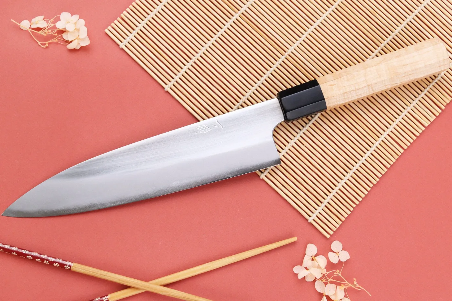 Couteau de chef 21cm japonais artisanal Naoki Mazaki WS2 poli