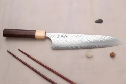 Couteau de chef 21cm japonais artisanal Yoshimi Kato SPG Strix V-Tsuchime