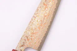 Couteau de chef 18cm japonais artisanal Takeshi Saji VG10 Rainbow Nashiji