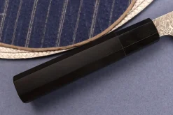 Couteau de chef 21cm japonais artisanal Hatsukokoro Ginga ATS-34 Damas ébène