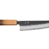 Couteau de chef 18cm japonais artisanal Yuzo Black AS chêne brûlé