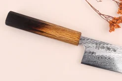 Couteau de chef 21cm japonais artisanal Wusaki Nawame AUS10 damas