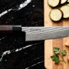 Couteau de chef 21cm japonais artisanal Wusaki Kuronawa G3 damas