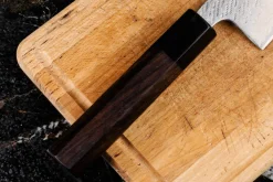 Couteau de chef 21cm japonais artisanal Wusaki Kuronawa G3 damas