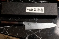 Couteau de chef 21cm japonais artisanal Wusaki Kuronawa G3 damas