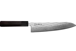 Couteau de chef 21cm japonais artisanal Wusaki Kuronawa G3 damas