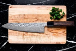 Couteau de chef 21cm japonais artisanal Wusaki Kuronawa G3 damas