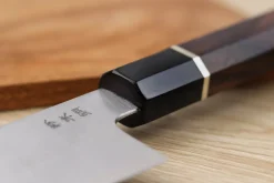 Couteau de chef 24cm japonais artisanal Sukenari SG2 San Maï manche en bois de rose
