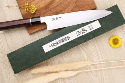 Couteau de chef 24cm japonais artisanal Sukenari SG2 San Maï manche en bois de rose