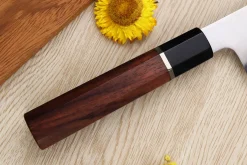 Couteau de chef 21cm japonais artisanal Sukenari SG2 San Maï manche en bois de rose