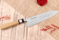 Couteau de chef 21cm japonais artisanal Fujiwara Maboroshi manche en magnolia