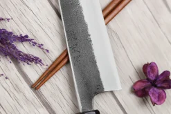 Couteau de chef 21cm japonais artisanal Toshihiro Wakui Shirogami 2 San Maï nashiji