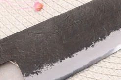 Couteau de chef 21cm japonais artisanal Hinoura Mutsumi Ajikataya Black Nashiji