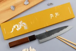 Couteau de chef 18cm japonais artisanal Yuzo Black Nashiji