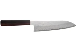 Couteau de chef 20cm japonais artisanal Nigara Hamono Tsuchime VG10 damas