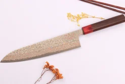 Couteau de chef 24cm japonais artisanal Takeshi Saji VG10 Rainbow Nashiji