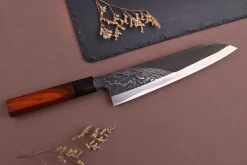 Couteau de chef 21cm japonais artisanal Hinoura Tsukasa River Jump manche bloodwood