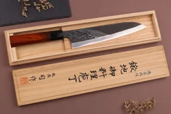 Couteau de chef 21cm japonais artisanal Hinoura Tsukasa River Jump manche bloodwood