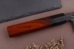Couteau de chef 21cm japonais artisanal Hinoura Tsukasa River Jump manche bloodwood