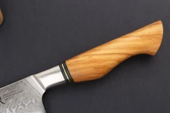 Couteau de chef 21cm Ryda Knives ST650 Damas et manche en olivier