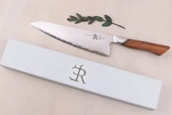 Couteau de chef 20,5cm Ryda Knives A-30 San Maï et manche en noyer