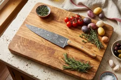 Couteau de chef Deejo Saporem Mundi 20cm manche en bois d'olivier