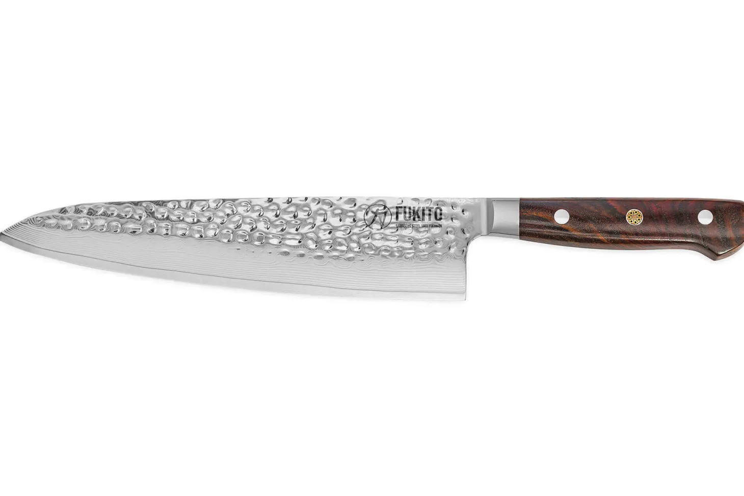 Couteau de chef Fukito Rosewood Damas 67 couches 21cm