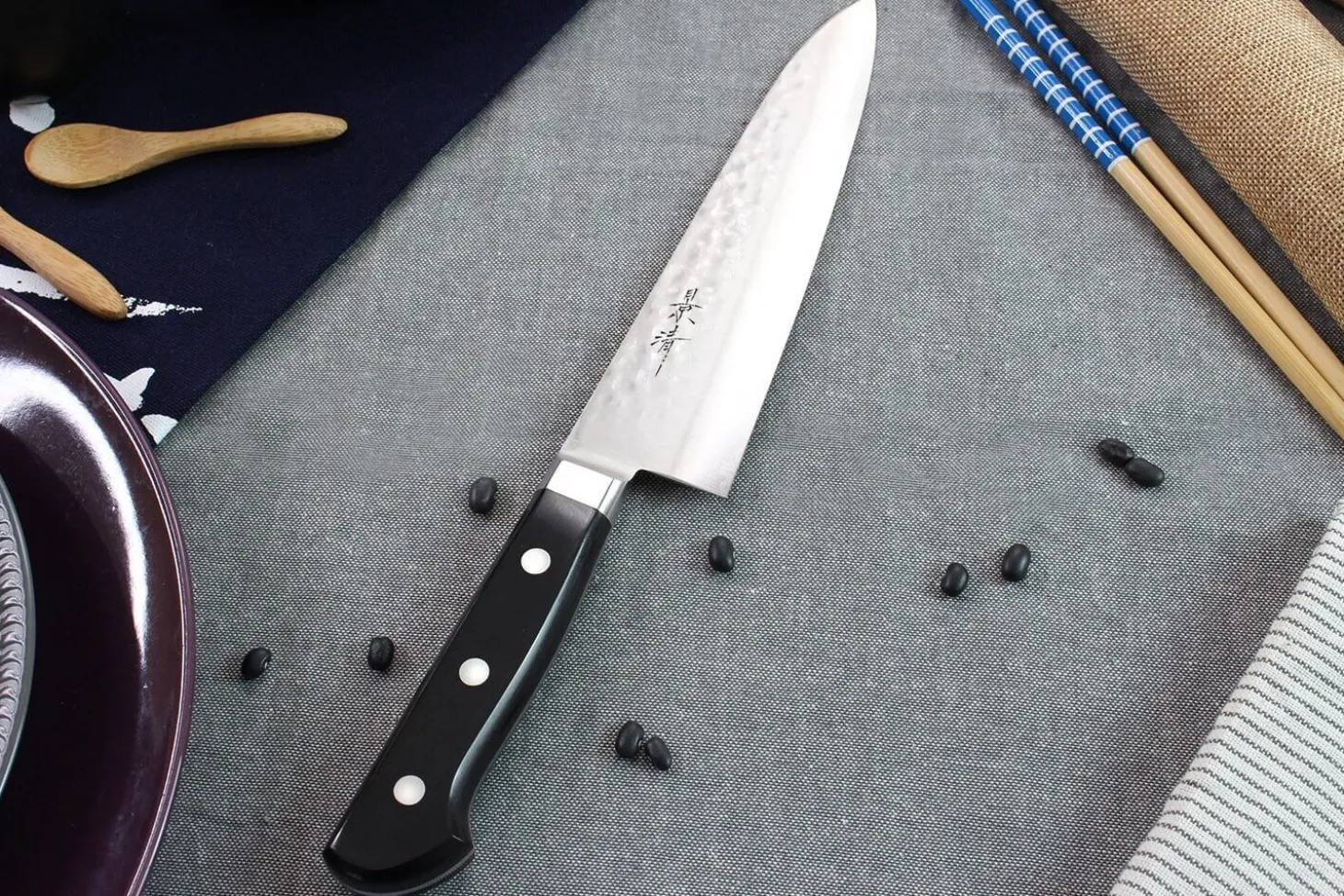 Couteau de chef japonais artisanal Kagekiyo Hammered 18cm