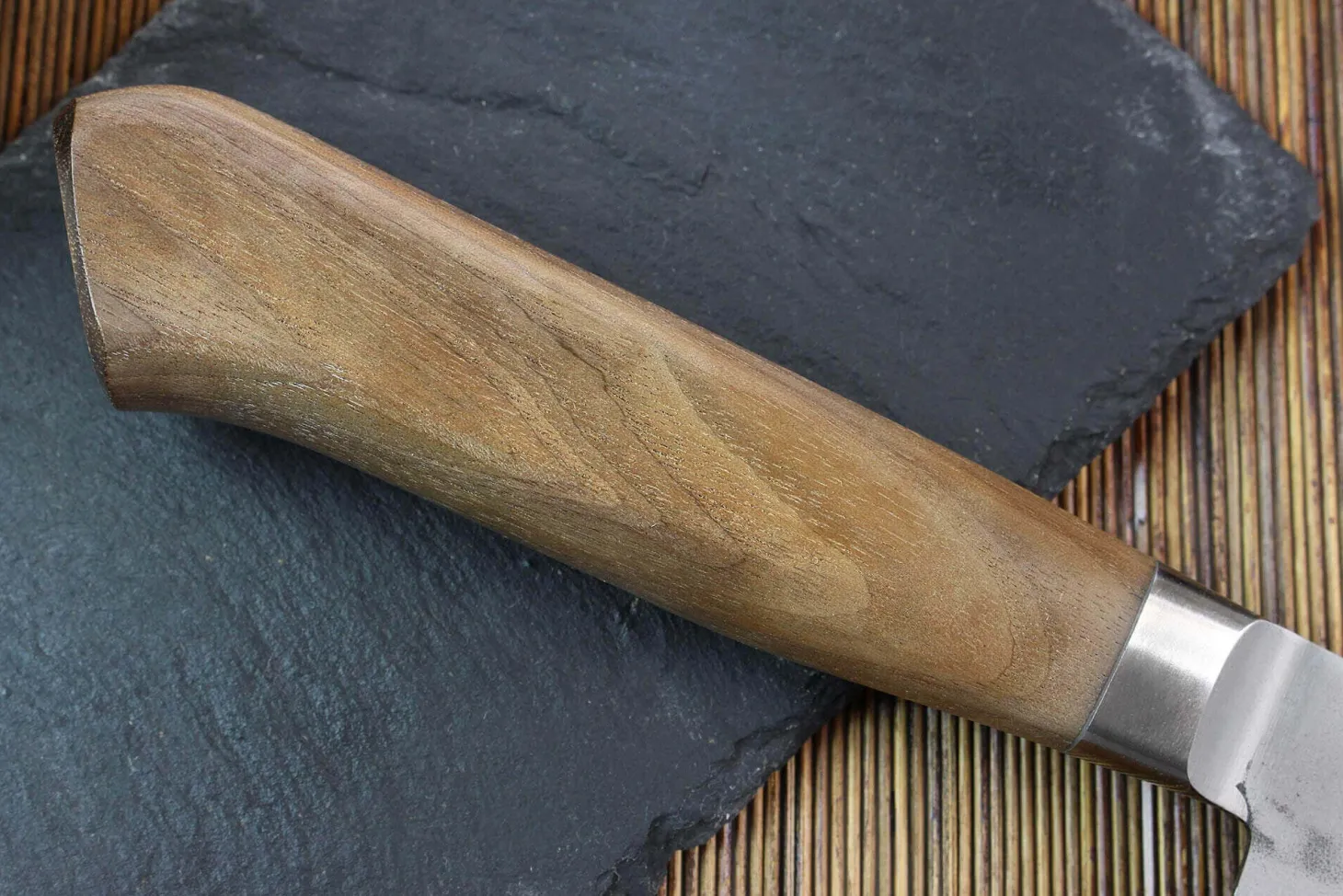 Couteau de chef japonais artisanal Wusaki Nogami BS2 21cm manche en noyer