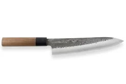 Couteau de chef japonais artisanal Wusaki Nakata BS2 21cm manche en noyer