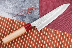 Couteau de chef japonais artisanal Tsunehisa Aogami Super martelé 18cm