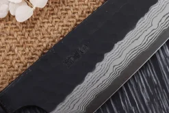Couteau de chef japonais artisanal Nao Yamamoto Damas AS brut de forge 18cm