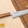 Couteau de chef japonais artisanal Wusaki Yoshi G3 chêne 18cm